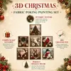 Kit de Pintura com Punch de Tecido de Natal 3D Interativo Criativo Kit de Arte com Atmosfera Natalina Feito à Mão