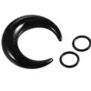 Expansor de Oreja Transfronterizo con Forma de Cuerno con Cubierta de Cuero, Dilatador de Oreja Cónico Puntiagudo en Forma de U 1.6-10mm Set de Cartílago de Oreja