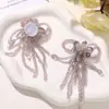 Borla para Ropa Moda Coreana Flor de Borla de Cristal Parche de Tela Pinza para el Cabello DIY Tocado Zapato Sombrero Parche para Ropa