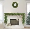 Guirnalda Artificial de Agujas de Pino con Hojas de Ciprés y Pinos para Decoración de Pared de Navidad