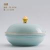 Juego de Platos y Tazones para Uso Doméstico, Vajilla Simple Azul Sombra de Jingdezhen con Tazones y Platos de Cerámica Azul Esmaltado Pintado en Oro, Porcelana de Jingdezhen