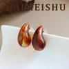Pendientes de Acrílico Degradado en Forma de Gota Retro Minimalistas con un Toque de Lujo Ligero y de Alta Gama, Pendientes Versátiles con Cierre de Acero para Mujer