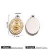 Pingente oval de retrato vintage europeu e americano em aço inoxidável, acessórios de ouro 18K DIY para fazer colares, pulseiras e brincos