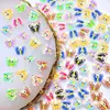 Nuevos Accesorios de Arte para Uñas de Mariposa Colorida de Dibujos Animados, Lindas Decoraciones de Uñas de Animales de Primavera con Puntos, Accesorios de Resina
