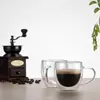 Conjunto de Xícaras de Café Domésticas com Alça Vidro Borossilicato Alto Camada Dupla Transparente Copo de Água Copo para Leite e Suco de Estudante Copo