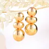 Brincos Atmosféricos Exagerados Europeus e Americanos Brincos Redondos Geométricos Esmaltados de Metal Luxo Leve Elegantes para Senhoras