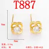 Pendientes de Cobre Puro de Venta Caliente Transfronteriza al por Mayor Mini Exquisitos Copo de Nieve Trébol de Cuatro Hojas Creativo con Incrustaciones de Diamante Material Versátil para Pendientes