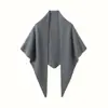 2026 Nuevo Chal de Cachemira Color Sólido Versátil Tejido Calado Bufanda Triangular de Lana Punto Acanalado Moda Cálida Ropa de Abrigo