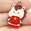 Accesorios para Joyería DIY Aleación Goteo de Aceite Año del Caballo Zodiacal Colgante de Buena Suerte Pendientes Llavero Equipaje Colgante Hecho a Mano