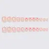 Unhas postiças francesas 3D com relevo, formato oval francês, atacado, unhas postiças pressonnais