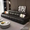 Sofá Lawrence en Cuero Garra de Gato, Diseño Moderno Sencillo para Salas Pequeñas y Grandes, Sofá Recto de Cuero Genuino de Lujo Ligero Italiano