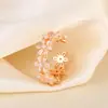 Anillo de Lujo Ligero de Moda Coreana Tendencia en Tiktok con Microincrustaciones de Diamante y Madreperla para Mujer con Acabado de Alta Gama Que No Se Desvanece