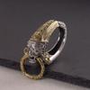 Ciervo Dorado Rey Plata S925 Retro Plata Cobre Combinado con Artesanía Llavero al por Mayor Hombres Plata Colgante de Bolso Estilo Plata Tailandesa