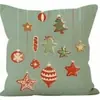 Funda de Cojín Navideña de Venta Caliente Transfronteriza Estampado Digital Atmósfera Festiva Fiesta Decoración del Hogar Almohada Funda de Almohada