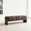 Banco de Madeira Maciça Listrado Estilo Retrô Usado para Hall de Entrada Banco para Trocar Sapatos Banco ao Lado da Cama Quarto Banco Longo para Corredor Estilo Designer