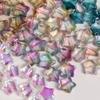 Gradiente céu estrelado mágica cor vidro perfurado estrela de cinco pontas contas pulseira brincos pingente feminino acessórios de joias materiais