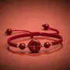 Pulseira de Fivela de Segurança Cinnabar em Alta no Tiktok Tecida à Mão Pulseira de Segurança para Todas as Estações Pulseira de Casal Fio Vermelho Joia de Ano de Nascimento