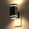 Luz nocturna controlada por luz LED GY091 carcasa cuadrada negra luz cálida pasillo escalera mesita de noche enchufable sensor luz nocturna