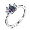 Suministro de fábrica joyería transfronteriza AliExpress Europa y Estados Unidos anillo oro rosa huellas con forma de corazón anillo Aobao al por mayor