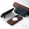 Adecuado para iPhone18Promax Carga Inalámbrica Magsafe Funda de Cuero para Teléfono Móvil Soporte para Coche Cubierta Protectora Magnética
