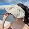 Chapéu Shell Cola Preta Feminina Atualizado Novo Protetor Solar Chapéu Verão Ciclismo Aba Grande Chapéu de Sol Chapéu de Cabeça Vazio Top Chapéu de Sol