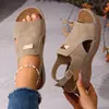 2026 Nuevas Sandalias de Cuña con Punta Abierta Talla Grande para Mujer, de Moda, Huecas, Cómodas, Casuales, Versátiles, Chanclas para Mujer