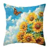 Funda de Almohada Vintage de Girasol de Amazon para Funda de Cojín de Sofá para el Hogar (No incluye inserción) Funda de Almohada Lumbar para Cama de Dormitorio Transfronteriza