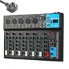 Mesa de Som Personalizada Transfronteiriça 7 Canais Profissional Pequena Bluetooth Carcaça de Metal com Efeito de Reverb KTV Performance de Palco Conferência
