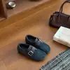Gu Yun2026 Otoño/Invierno Nuevos Birkenstocks de Lana para Mujer Mary Janes de Hebilla Única Mocasines de Moda para Mujer