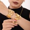 Pulsera de azúcar en cubo INS flor hueca abertura acero inoxidable oro 18K moda transfronteriza combinación de pulseras ajustables en stock