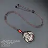 Jingyao natural 7A Piedra de Plata Buda colgante obsidiana arena plateada Buda Maitreya collar colgante joyería de pareja venta al por mayor