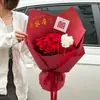 Papel de Empaque para Bodas Shangjin con Lámina Dorada, Papel Decorativo Engrosado para Compromiso y Envoltura de Ramos de Boda Rojos, Venta al por Mayor