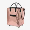 Bolsa Tote Portátil Hao Ken con Ruedas, Carrito de Compras Casual de Moda, Bolsa Plegable con Almacenamiento en Barra de Tiro
