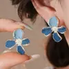 Brincos de Botão Florais Retro de Luxo Francês para Mulheres Nicho Fofo Temperamento Versátil Coleção de Acessórios de Brincos para Mulheres