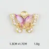 Joias de Liga de Metal Estilo Coreano Acessórios diy Colar Pulseira Pingente Borboleta Colorida Ponto Diamante Pingente Único para Pendurar Venda por Atacado