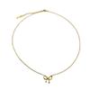 Collar japonés y coreano de venta caliente con lazo simple de acero de titanio para mujer, diseño fresco y dulce, chapado en oro, cadena para clavícula que no se desvanece, venta al por mayor