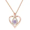 Comercio Electrónico Transfronterizo Europeo y Americano Plata de Ley S925 Estilo Nuevo Cadena para Clavícula Incrustada de Diamantes Collar Elegante en Forma de Corazón Regalo del Día de la Madre Primera Opción