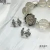 Acessórios de Cristal, Liga Retro Prata Imitação, Artesanato Antigo, Anel Aberto Clássico, Borla de Folha, com Metabo