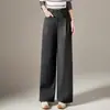 Calça de alfaiataria de alta qualidade com perna curva para mulheres, nova coleção outono 2026, cintura alta, corte solto, modelagem que afina, com caimento fluido, versátil e um design estreito em formato de banana