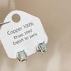 Aretes de Moda Versátiles Azules Personalizados Niche de Alta Gama Zircón Aretes Simples Aretes Cuadrados de Lujo Ligero para Mujer