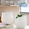 Vasos de Flores de Cerâmica Atacado com Bandejas para Uso Doméstico, Estilo Simples Ins, Vasos de Flores Suculentas Estilo Creme de Luxo Leve, Drop Shipping