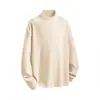 Camiseta térmica de manga larga con cuello medio para hombre, adecuada para otoño, top casual holgado, camiseta versátil de moda