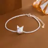 Pulsera Rígida de Plata Pura 999 Kuromi Kt Cat 3D para Mujer, Lujo Ligero, Gama Alta, Dulce y Linda Joyería Estilo Gato Nuevo