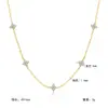 Colar Céu Estrelado Trevo em Aço Titânio Ouro 18K Pulseira Zircônia Micro-Incrustada Aço Inoxidável Corrente Elegante de Alta Qualidade para Clavícula