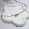 Pulsera de Perlas de Imitación Barrocas Japonesas y Coreanas, Perlas Irregulares, Colgante de Corazón de la Suerte, Etiqueta con Letra, Joyería de Mano de Moda de Nicho