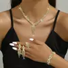 Colar de Pérolas Popular de Moda Transfronteiriço para Mulheres, Joias de Noiva, Brincos, Acessórios de Corrente para Clavícula de Luxo de Nicho de Alta Qualidade