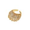 Anillo de apertura con diseño de circonitas de lujo y luz transfronteriza para mujer, anillo de gota de agua con viento frío y amor.