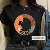 Nueva camiseta de manga corta estilo simple europeo y americano serie Día de la Madre estampado de zorro top camiseta