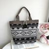 Bolsa de Lona Nueva Estilo Étnico Bolsa Grande Simple de Gran Capacidad Bolso Tote Bolso de Mujer Bolso para Tutorías de Estudiante Bolso de Mano