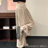 Calças lanterna plissadas cinza para mulheres, calças casuais finas de verão, estilo solto e casual, calças jogger de cintura alta para pessoas baixinhas